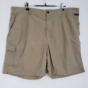 Kahala Shorts Mens XL Beige Cargo Hiking Elastic Waist Outdoors Nylon Hawaiian